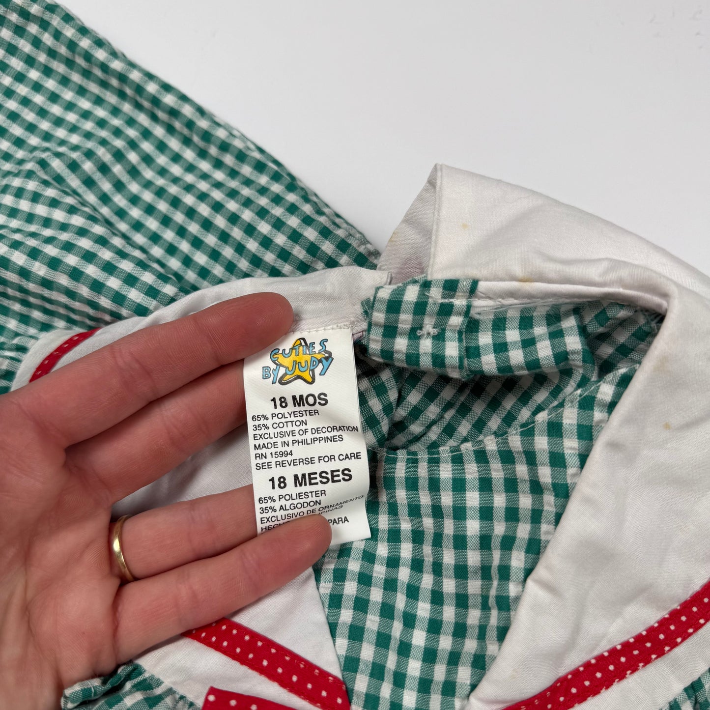 Vintage Cuties by Judy Strawberry Gingham Dress - 18 Months