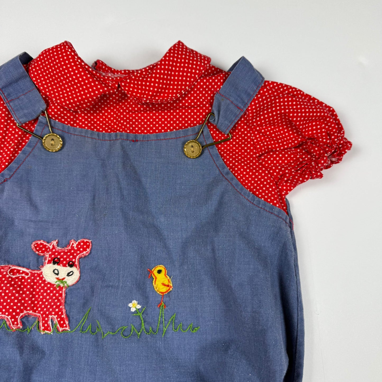 Vintage Cow Farm Romper - 12 Months
