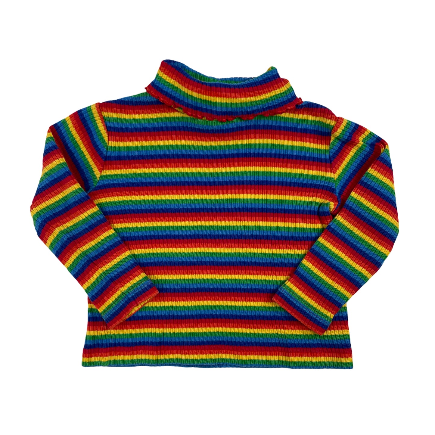 Vintage Rainbow Striped Turtleneck - 2T