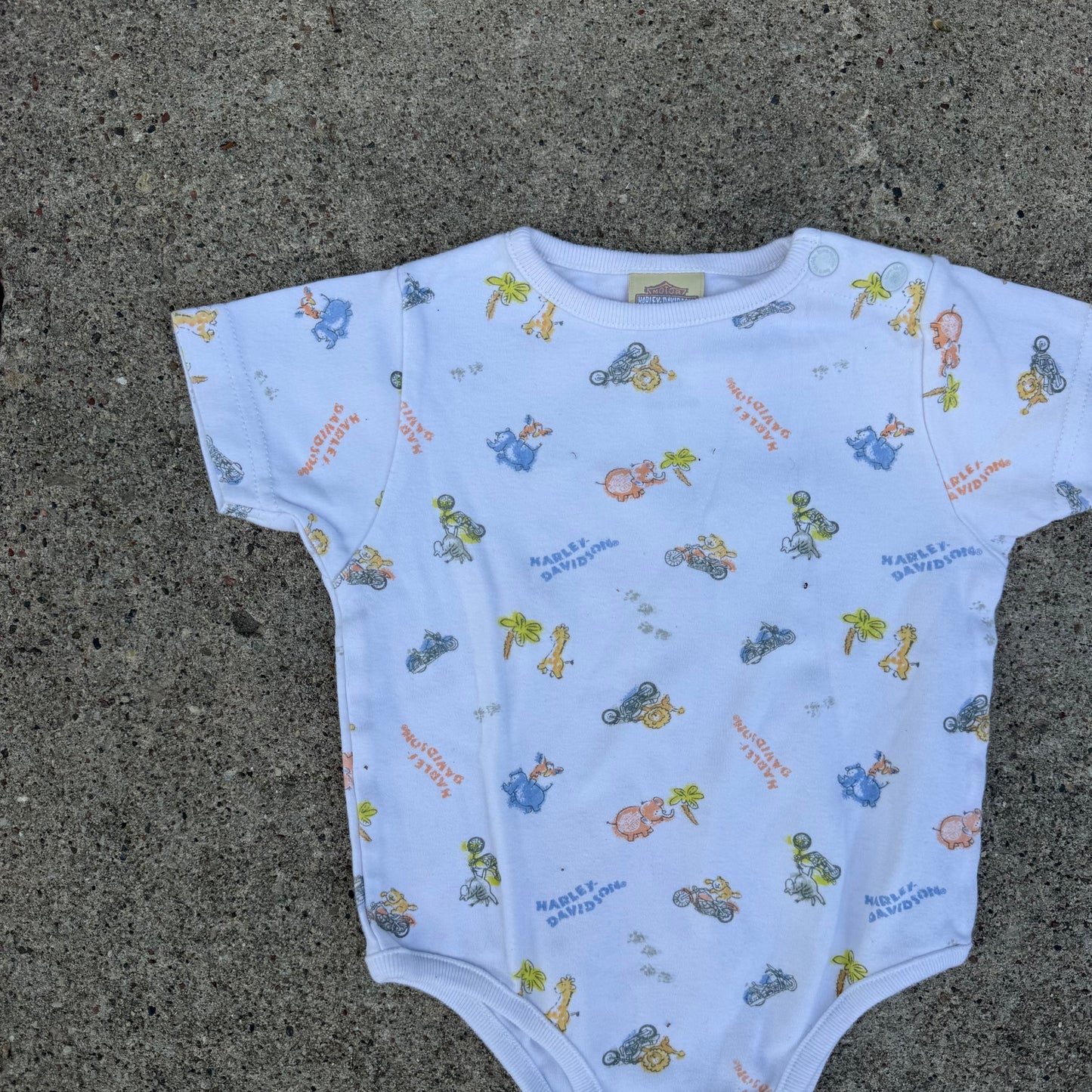 Vintage Y2K Harley Davidson Onesie Romper - 6/9 Months
