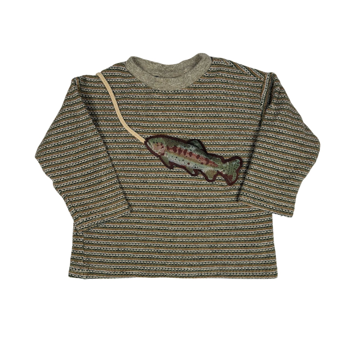 Vintage Striped Fish Shirt - 2T