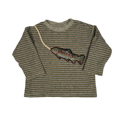 Vintage Striped Fish Shirt - 2T