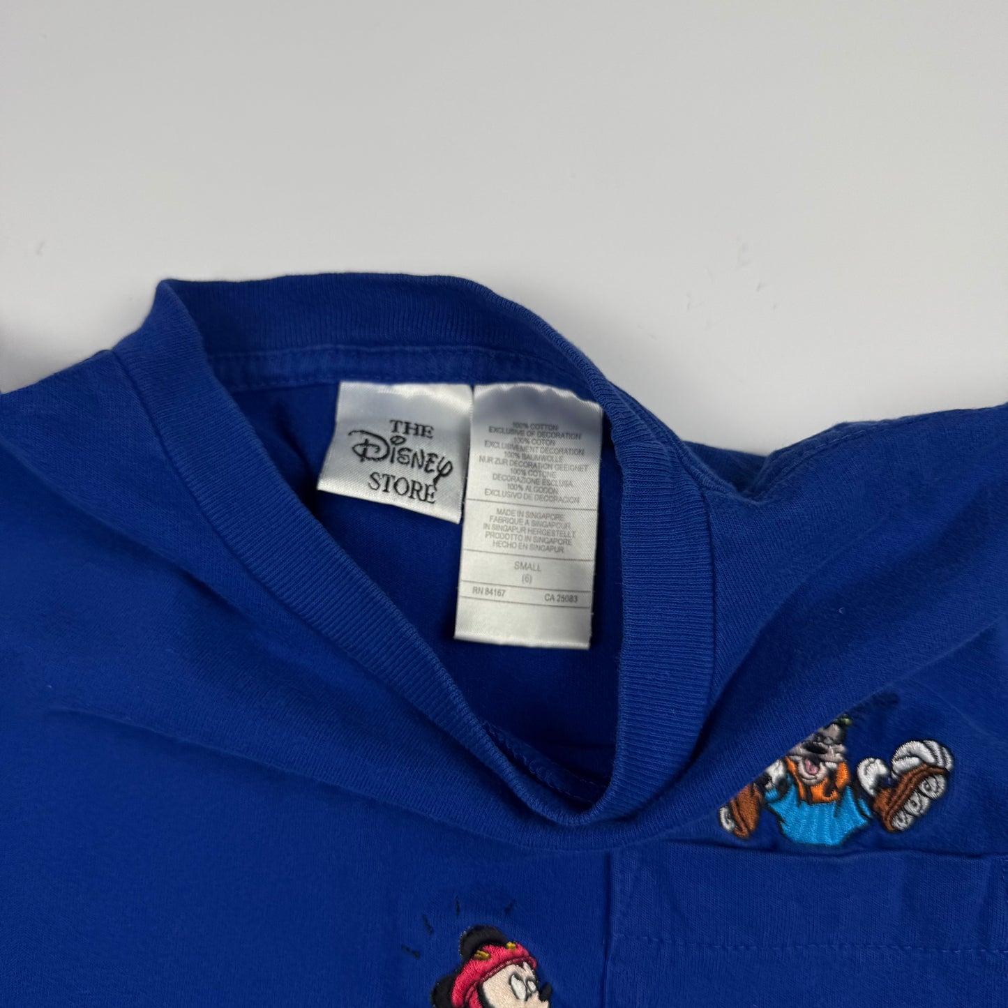 Vintage 1990's Mickey and Goofy Embroidered Roller Skate Pocket Tee - 5T