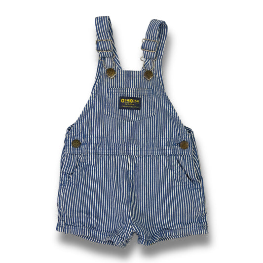 Vintage Oshkosh B'Gosh Blue Striped Shortalls - 24 Months