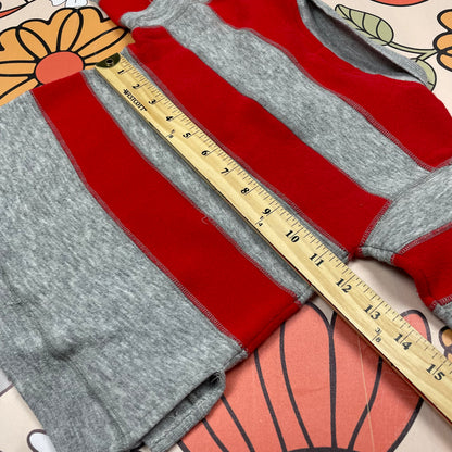 Vintage Red and Grey Striped Sweatshirt - 24 Months