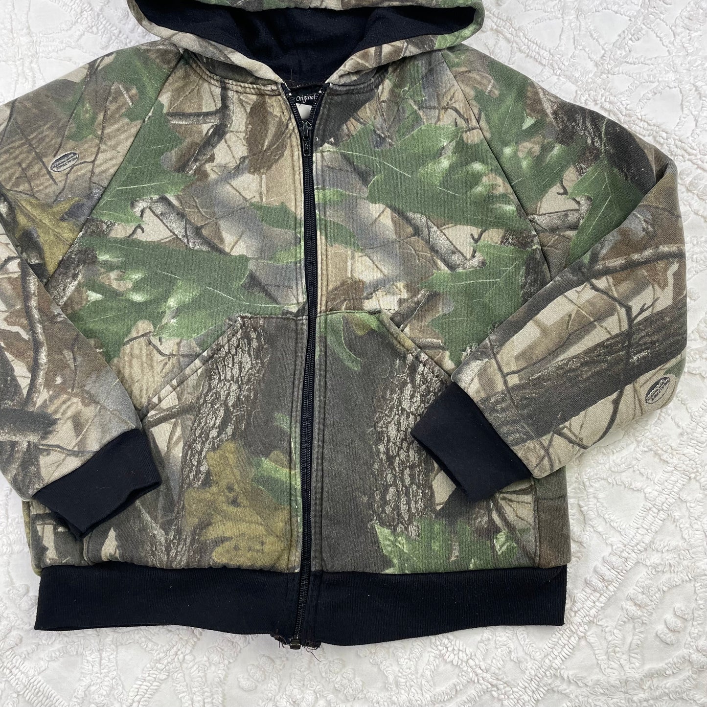 Vintage Jordan Lee Originals Real Tree Camo Zip Up Sweatshirt - 4/5T