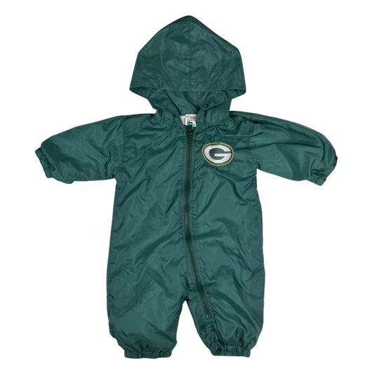 Vintage 1990's Green Bay Packers Windbreaker Romper - 3/6 Months