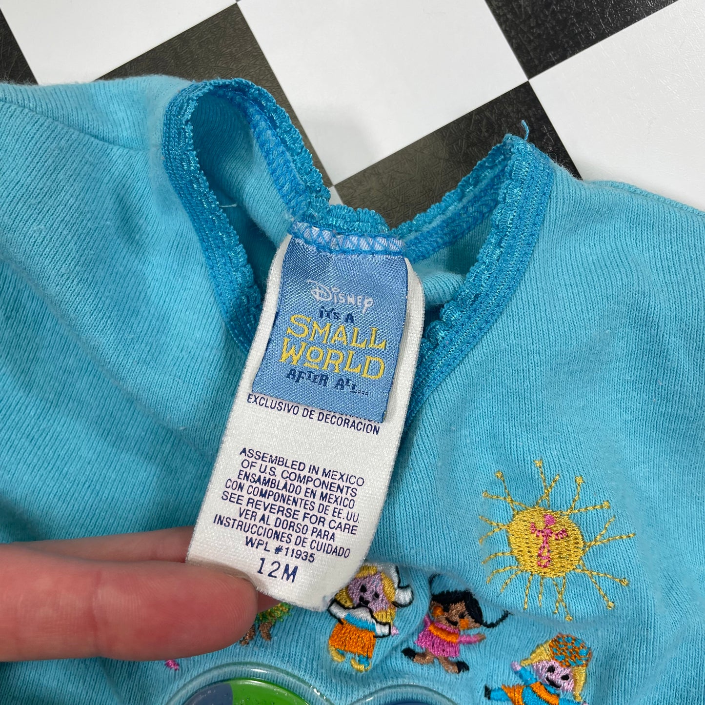 Y2K Disney Small World Long Sleeved Shirt - 12 Months