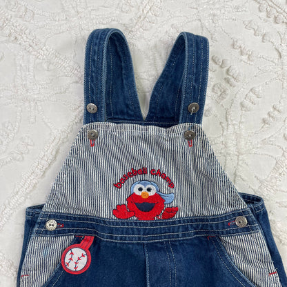 Vintage Elmo Baseball Shortalls - 6/9 Months