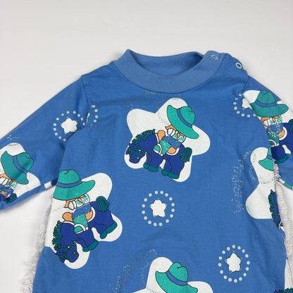 Vintage Small Stars Cowboy Romper - 12 Months