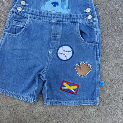 Vintage Y2K Blues Clues Baseball Denim Overalls - 4T