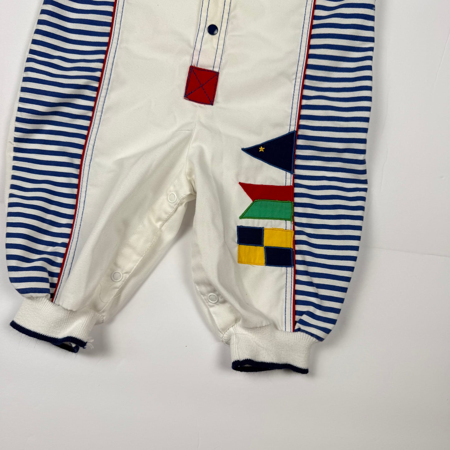 Vintage Striped Sailing Baby Romper - 6/9 Months