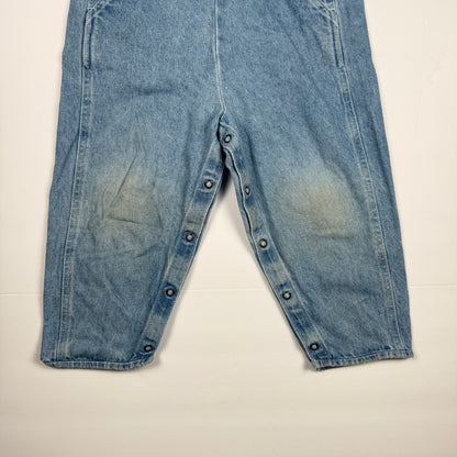 Vintage Oshkosh B'Gosh Denim Plaid Light Wash Overalls - 4T