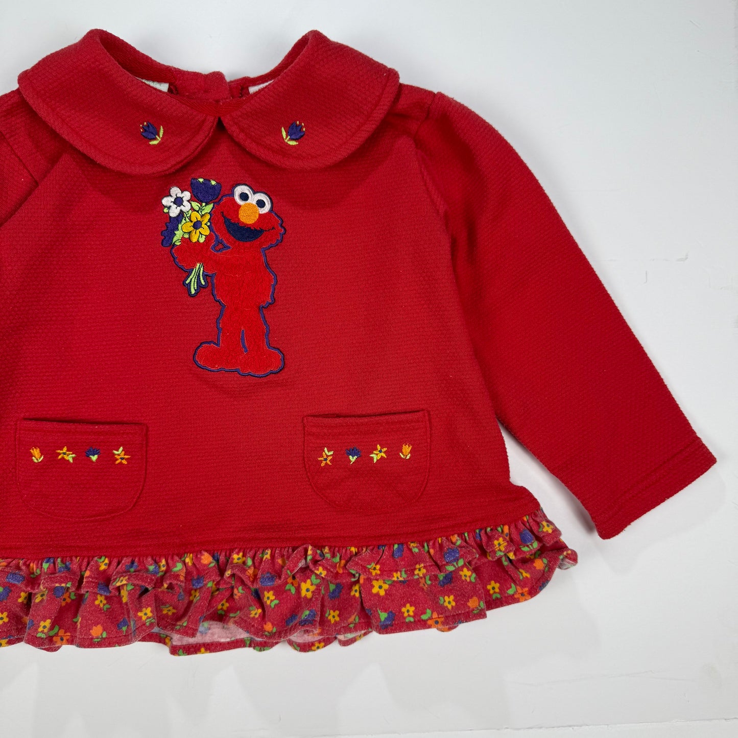 Vintage Elmo Flower Collared Sweatshirt Shirt - 4T