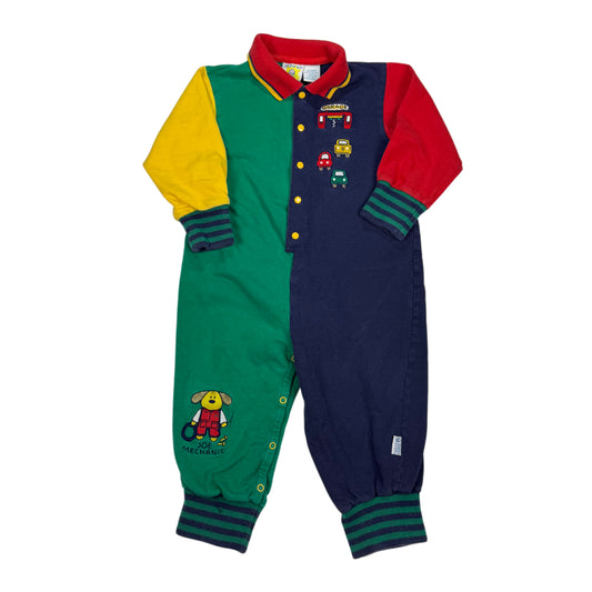 Vintage Color Block Car Romper - 24 Months/2T