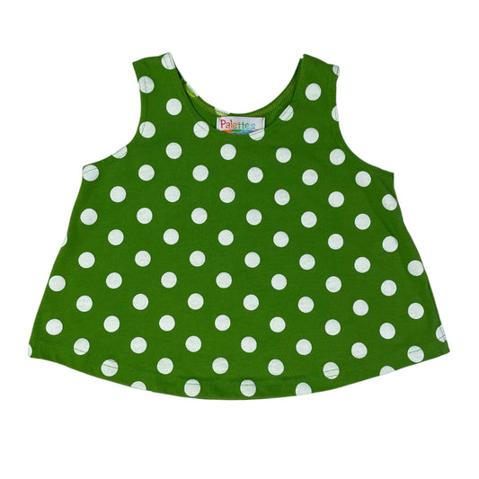 Vintage Palettes Green Polka Dot Tank Top - 3T