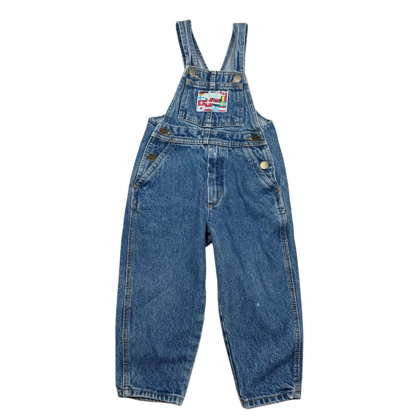 Vintage Flag Denim Overalls - 2T