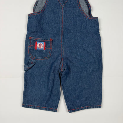 Y2K Rookie Baseball Denim Overalls - 6/9 Months
