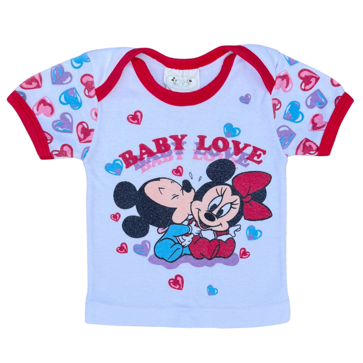 Vintage Disney Babies Mickey Minnie Heart Love Shirt - Newborn 0/3 Months