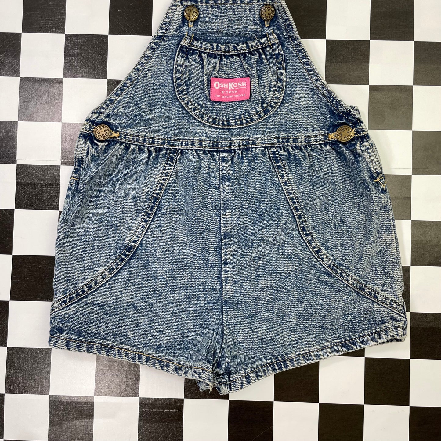 Vintage Oshkosh B'Gosh Acid Washed Bubble Overalls - 5T