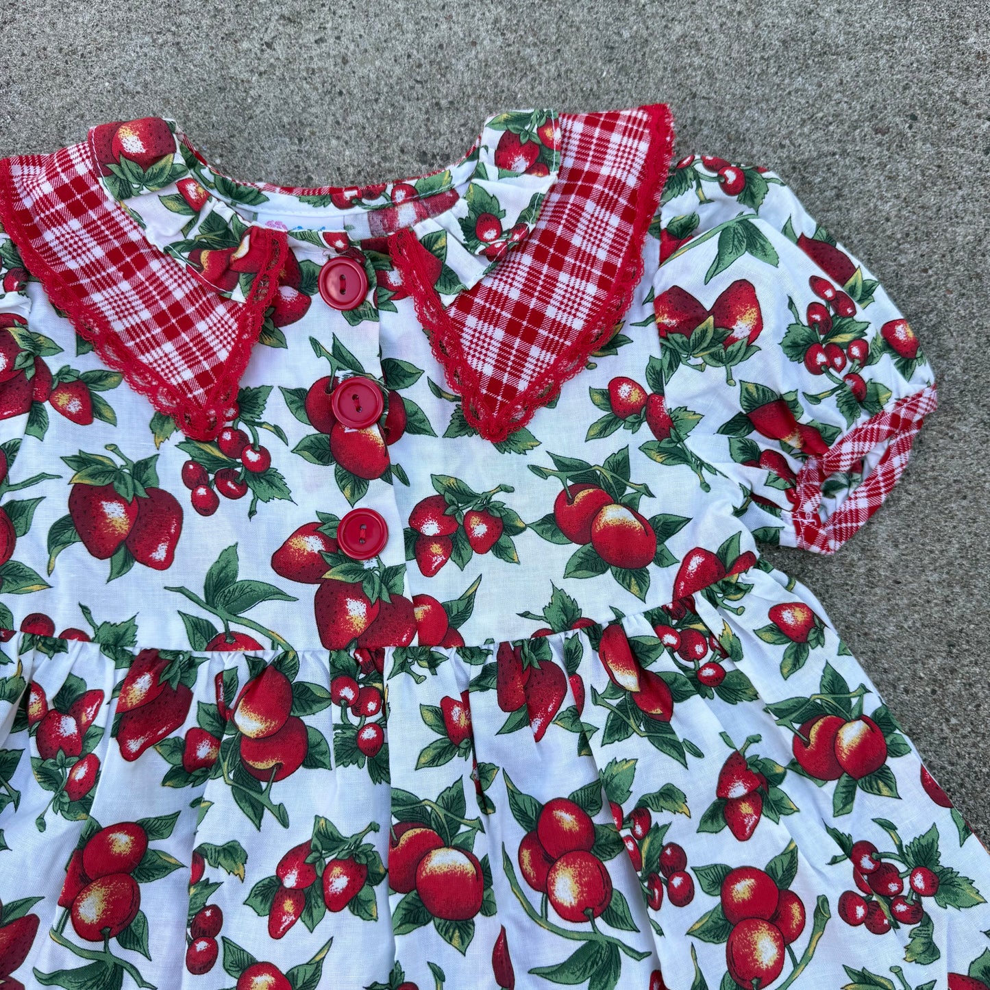 Vintage Cherry Collared Dress - 3T