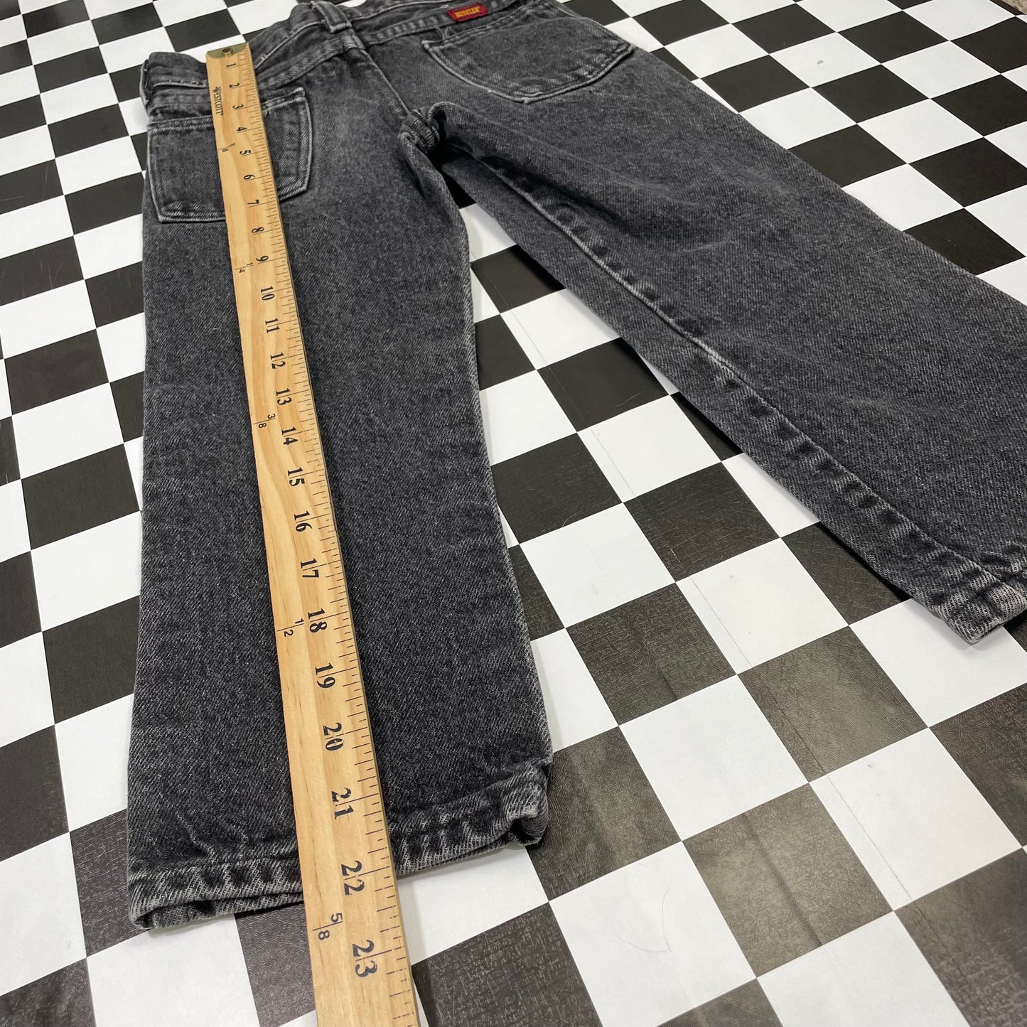 Vintage Rustler Faded Black Straight Leg Denim Jeans - 4T