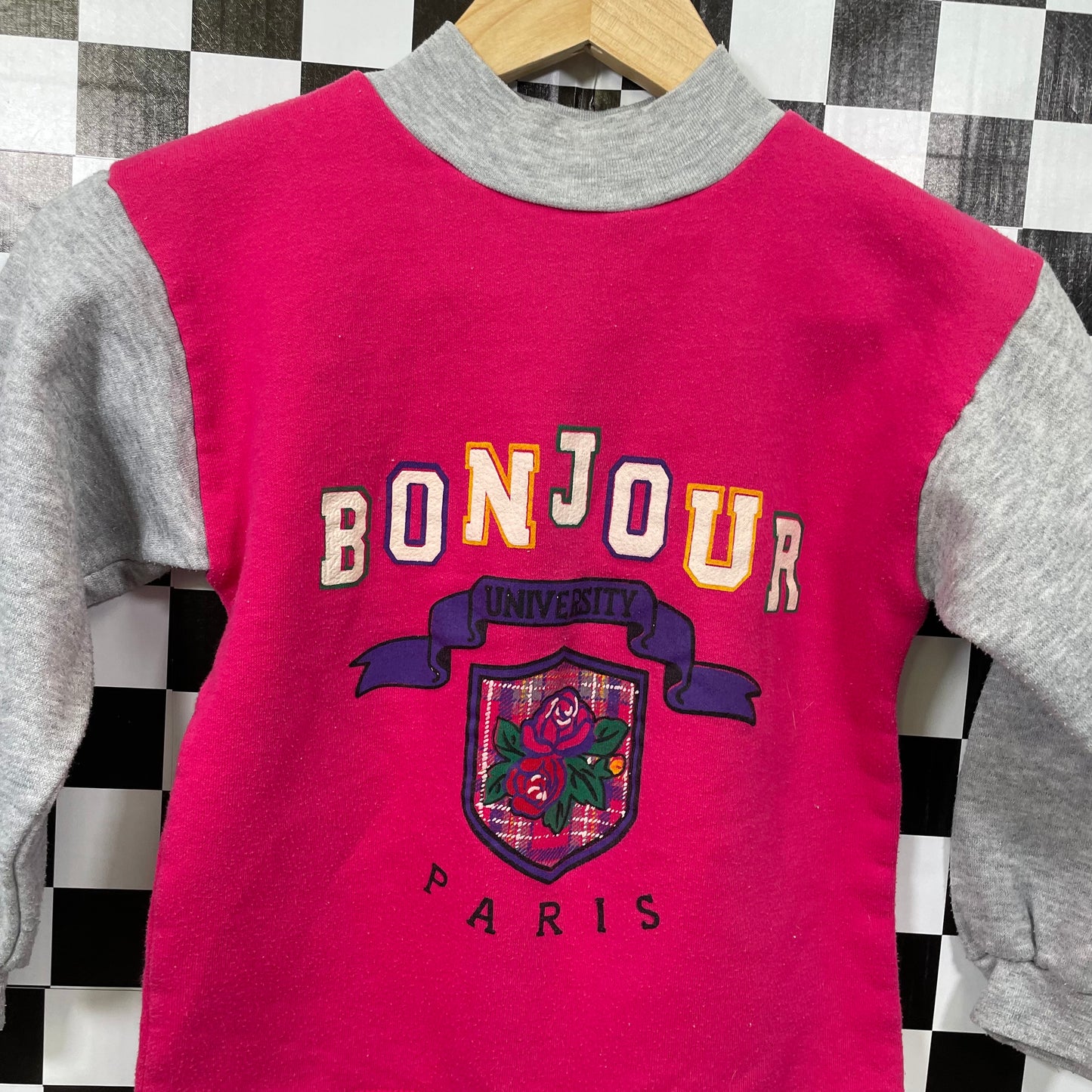 Vintage Bonjour Sweatshirt - Size 6