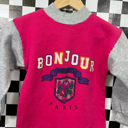 Vintage Bonjour Sweatshirt - Size 6