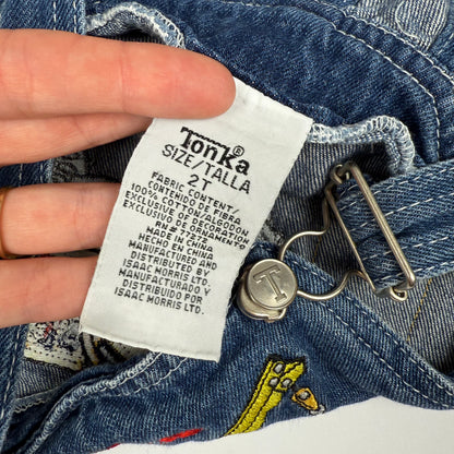 Vintage 2001 Tonka Trunk Denim Shortalls - 2T