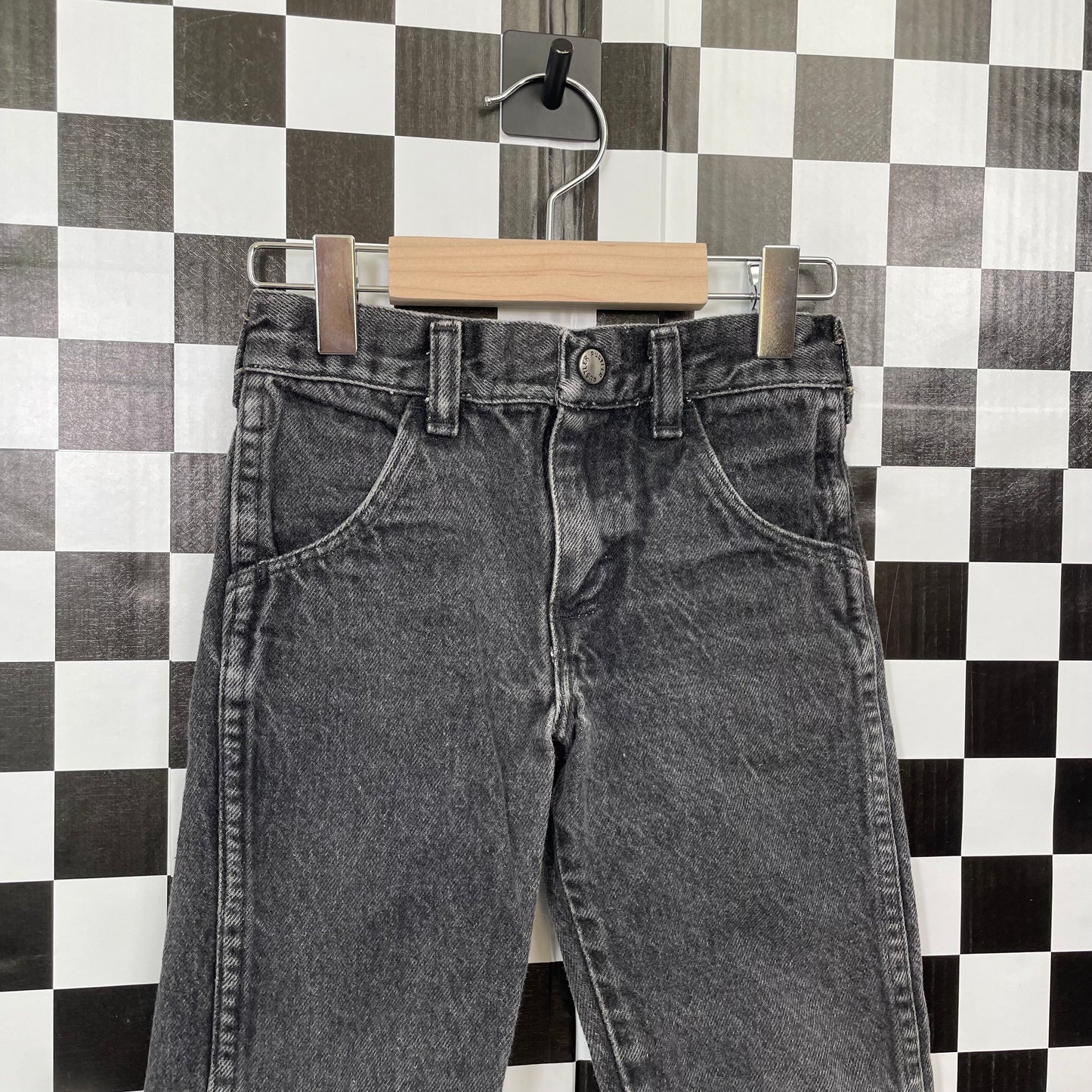 Vintage Rustler Faded Black Straight Leg Denim Jeans - 4T