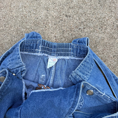 Vintage 1990's Harley Davidson Denim Short Overalls - 2T