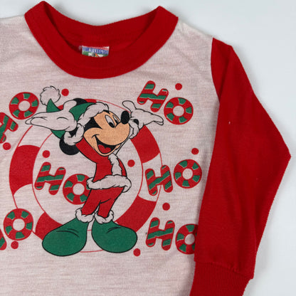 Vintage Mickey Mouse Christmas Pj Shirt - 18 Months