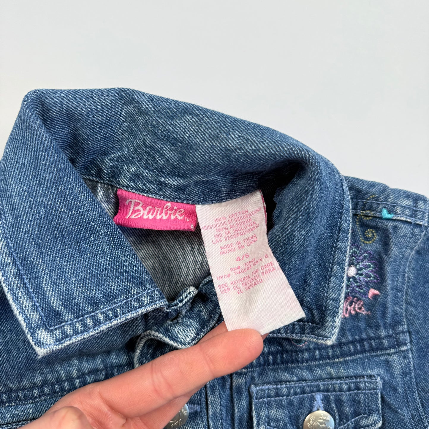2001 Vintage Y2K Barbie Denim Jacket - 4/5T