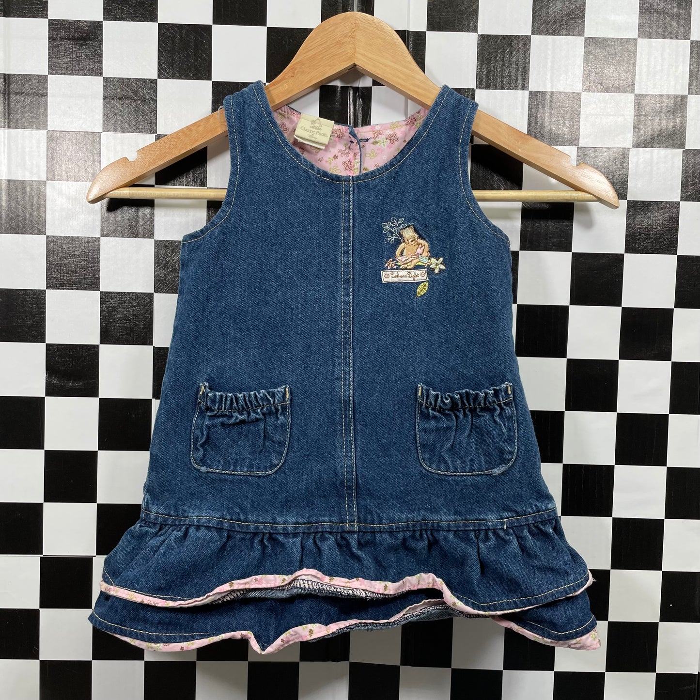 Y2K Classic Pooh Denim Dress - 24 Months