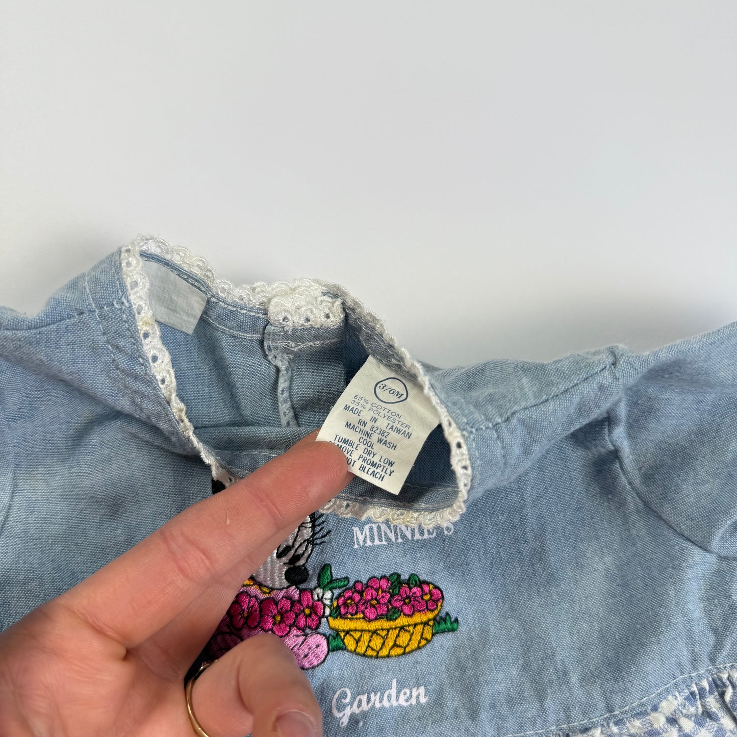 Vintage 1990's Minnie Mouse Flower Garden Romper - 3/6 Months