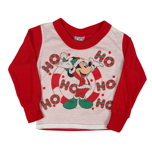 Vintage Mickey Mouse Christmas Pj Shirt - 18 Months