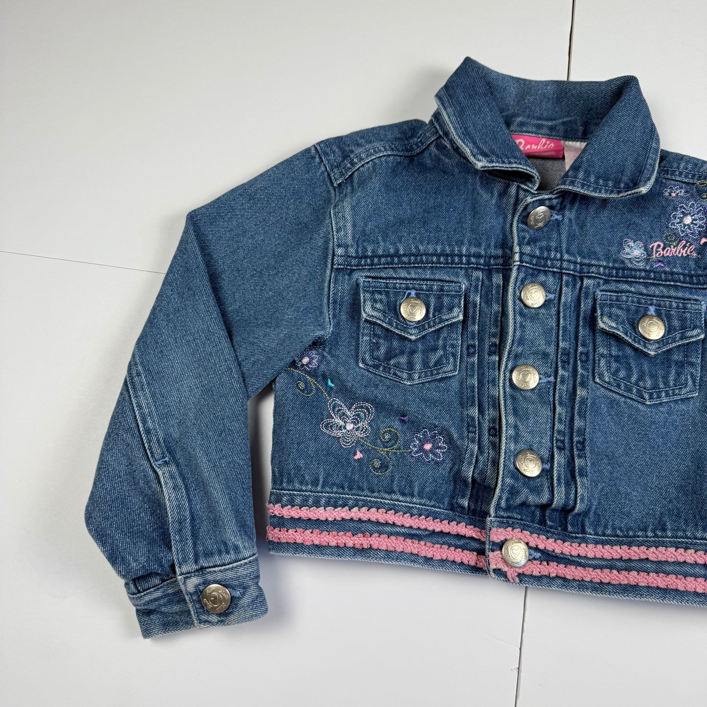 2001 Vintage Y2K Barbie Denim Jacket - 4/5T
