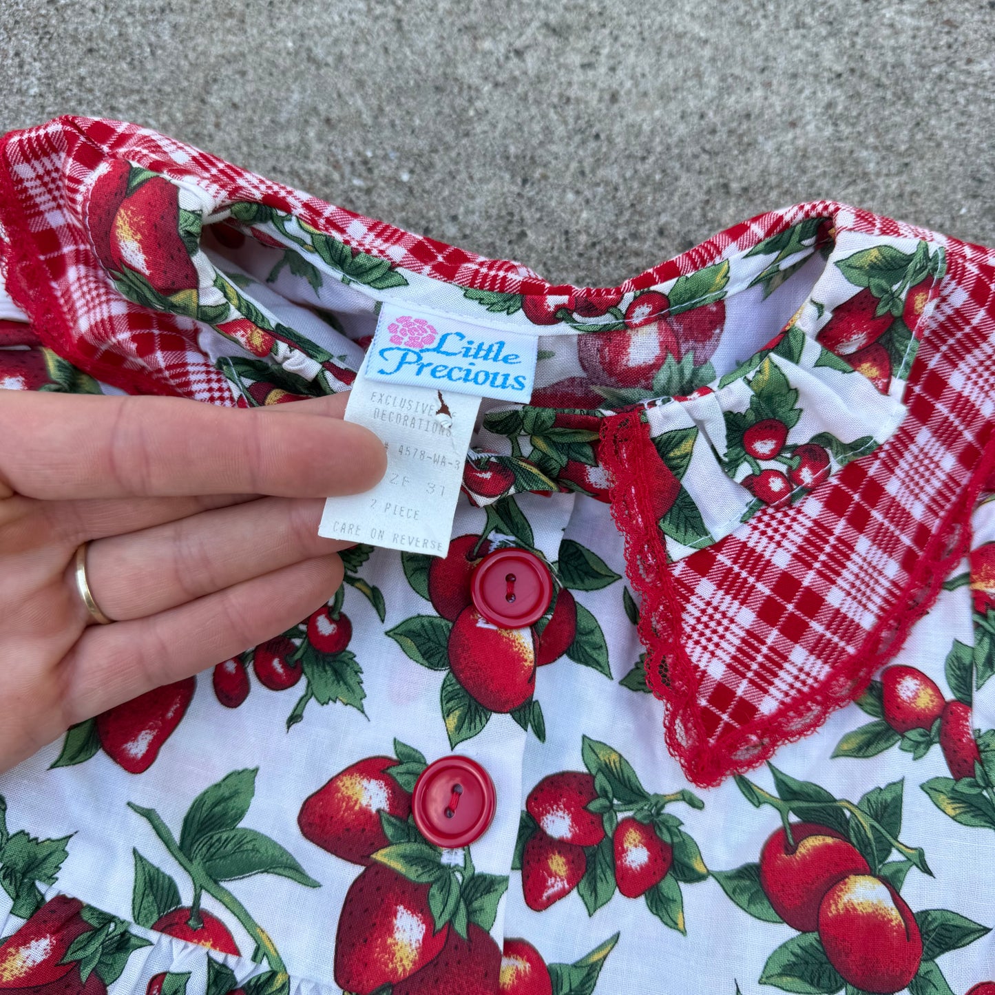 Vintage Cherry Collared Dress - 3T