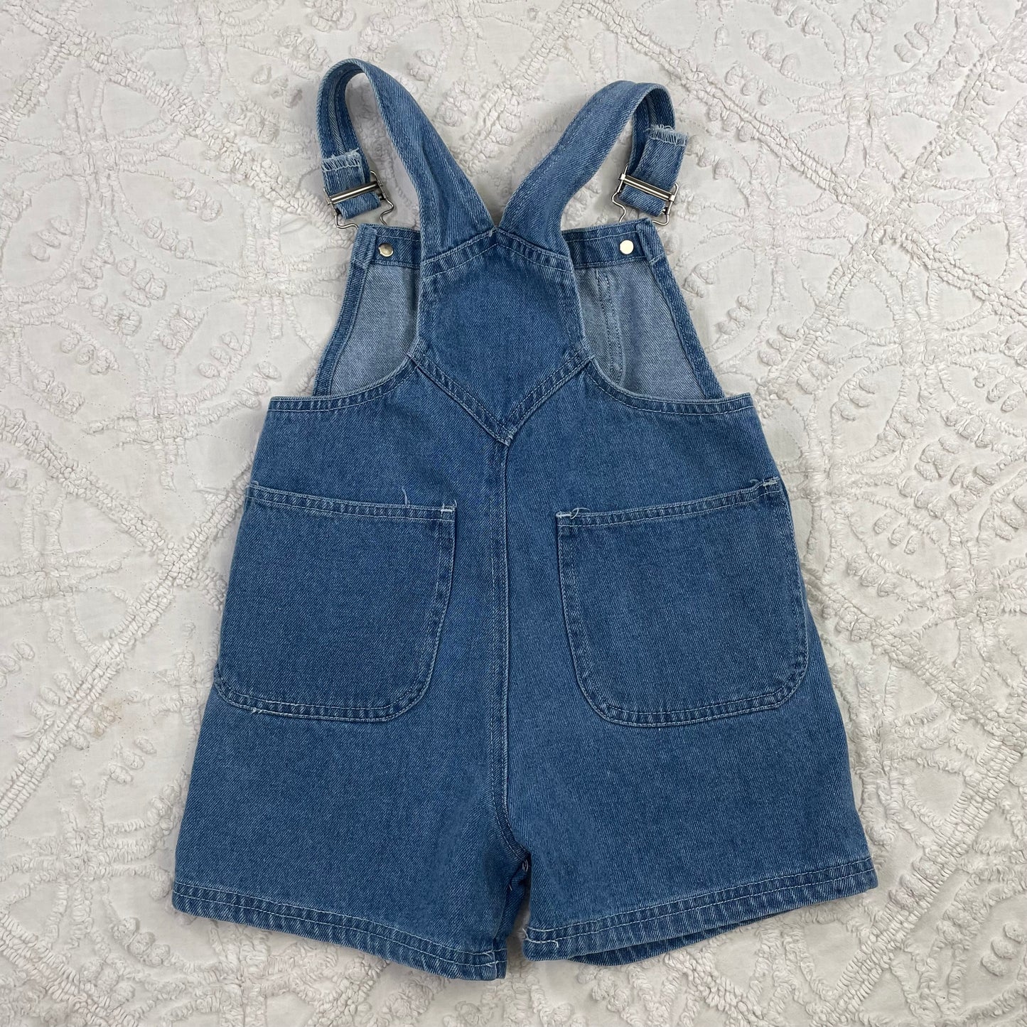 Vintage Denim Floral Shortalls - 5T