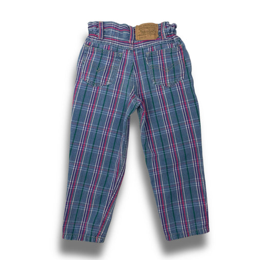 Vintage 1990's Levi's Plaid Paperbag Pants - Size 4T