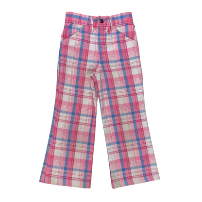 Vintage 1970's Garanimals Plaid Pink Blue Pants - 2T