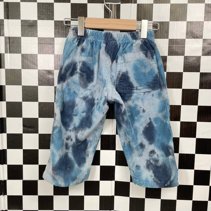 Vintage 1990's Charlie Rocket Blue Tie Dye Corduroy Pants - 18 Months