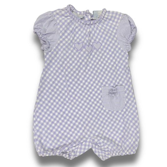 Vintage Purple Gingham Romper - 4T