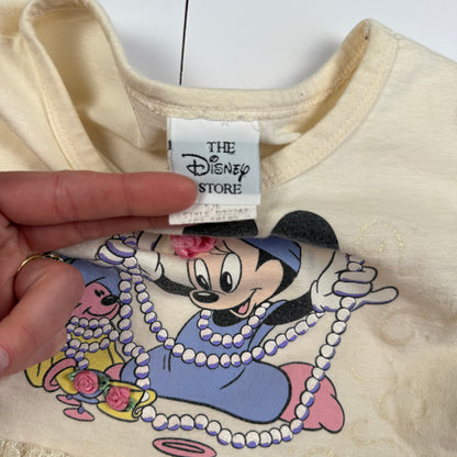 Vintage 1990's Minnie Mouse Pearl Necklace Lace Dress - Girls 5/6