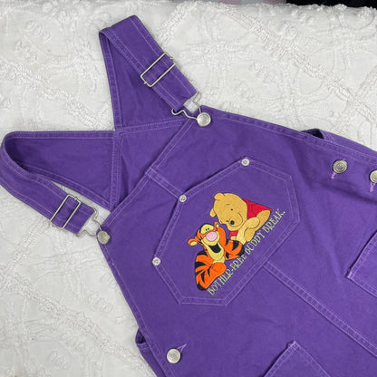 Vintage Winnie the Pooh Purple Overall Dress - Youth Large