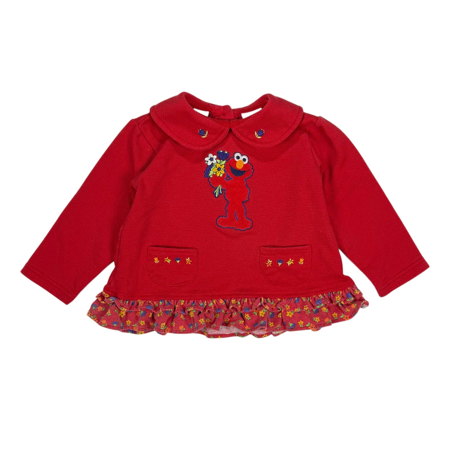 Vintage Elmo Flower Collared Sweatshirt Shirt - 4T