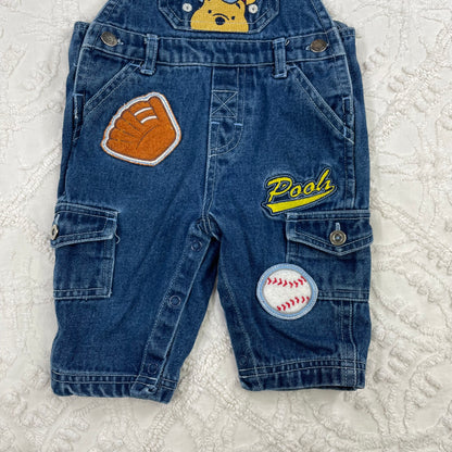 Vintage Winnie the Pooh Baseball Overalls Set - 3/6 Months