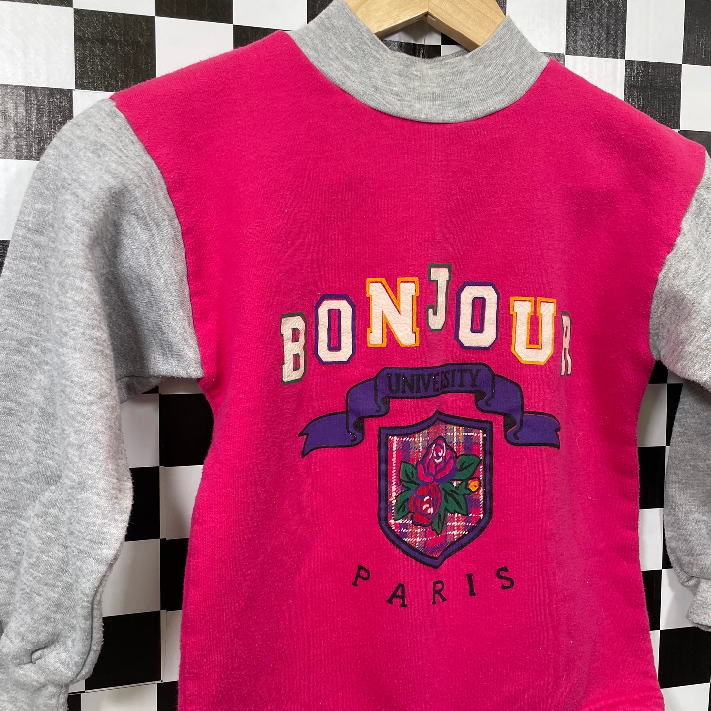 Vintage Bonjour Sweatshirt - Size 6