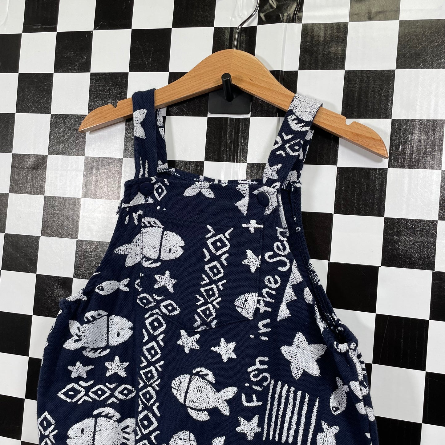 Vintage Hopscotch Fish Romper - 6/9 Months