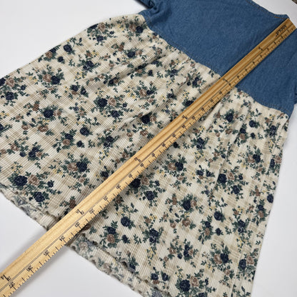 Vintage 1990's Floral Denim Dress - 5/6